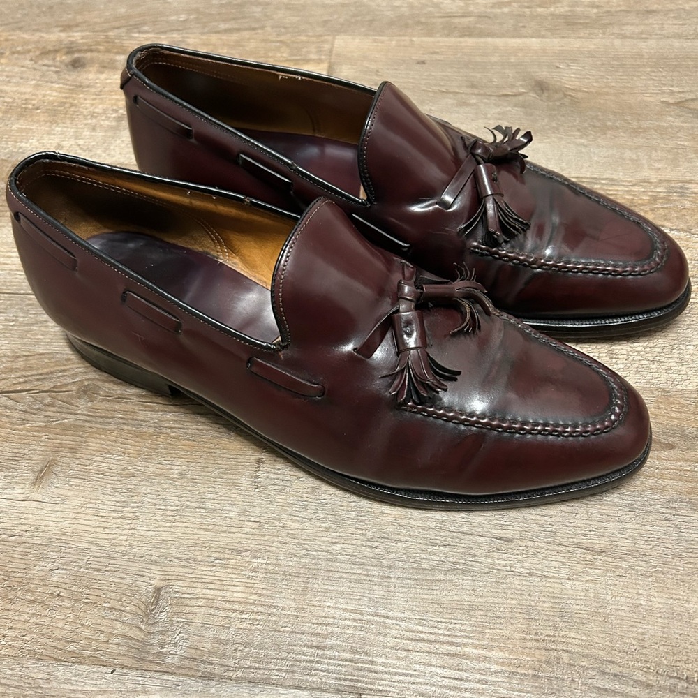 Johnston & Murphy Aristocraft Men's SZ 10.5 C/A Shell Cordovan Loafers Burgundy